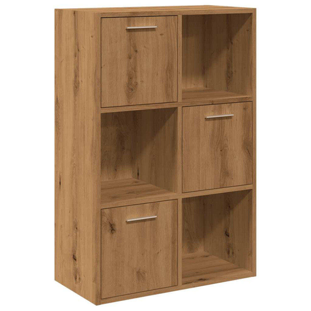 Vidaxl (Artisan Oak) Storage Cabinet Highboard Cupboard Bookcase Book Shelf Engineered Wood Brown