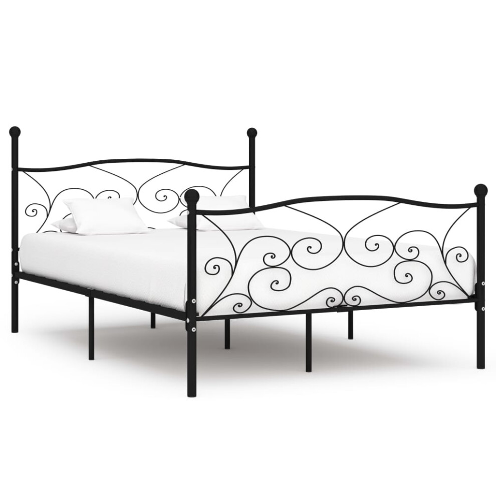 (140 x 200 cm) vidaXL Bed Frame with/without Slatted Base Metal Multi Sizes Multi Colours