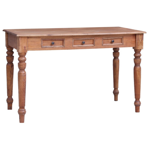 VidaXL (solid reclaimed wood) vidaXL Desk with 3 Drawers Writing Stand Workstation Computer Table Study Desk
