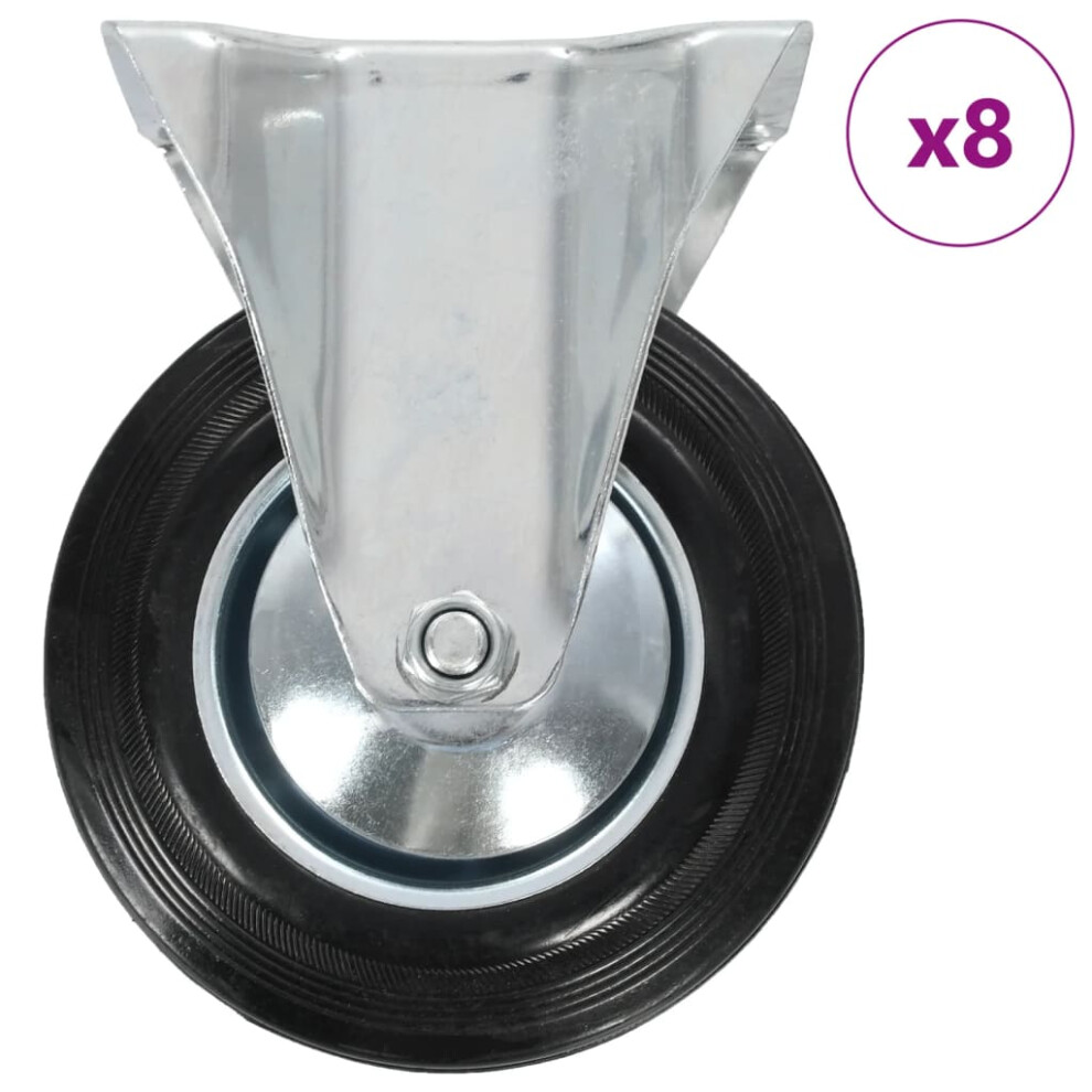 Vidaxl (8 Pcs) Fixed Casters Trolley Moving Wheels Furniture Caster Trolley Caster