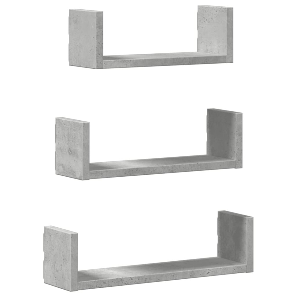 (concrete grey, 40 x 10 x 10.5 cm) vidaXL Wall Display Shelf Floating Rack Hanging Shelf Engineered Wood 3 pcs