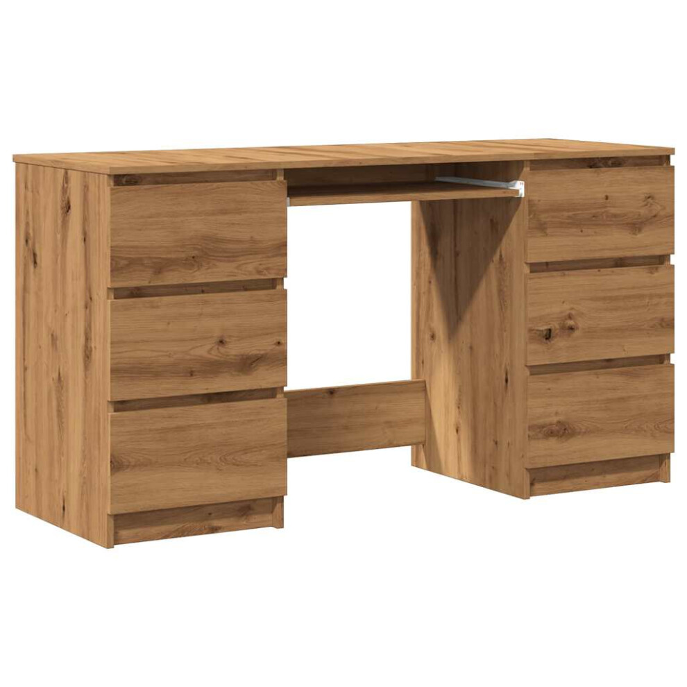 Vidaxl (Artisan Oak) Writing Desk Computer Table Workstation Working Desk Engineered Wood