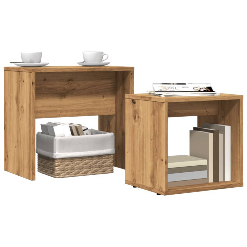 VidaXL (artisan oak) vidaXL Coffee Table Side Table End Accent Telephone Sofa Table Engineered Wood 2