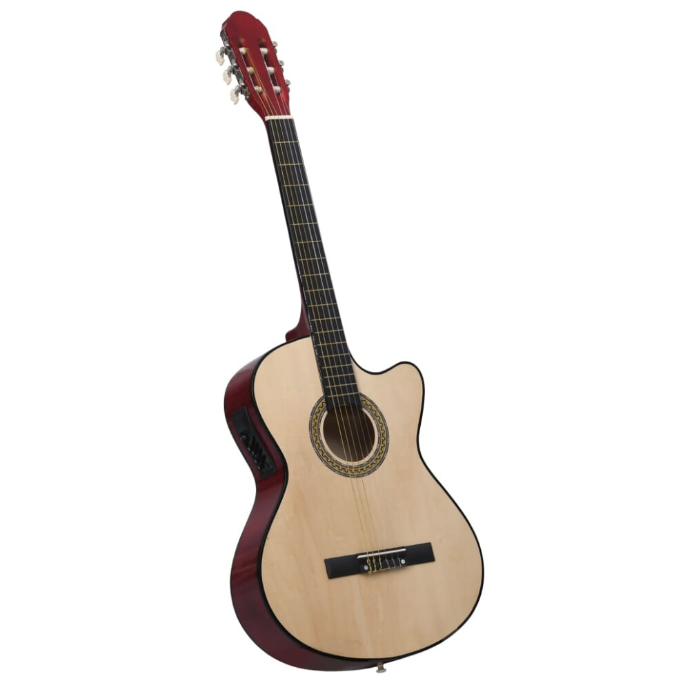 (light brown) vidaXL Western Classical Cutaway Guitar with Equalizer 6 Strings for Beginner