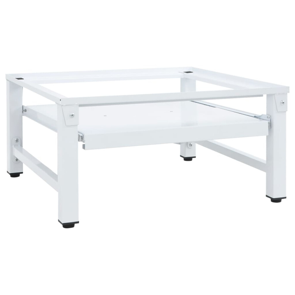 Vidaxl (7.8 Kg) Washing Machine Pedestal Stand Holder Raiser Dryer Pedestal Stand White