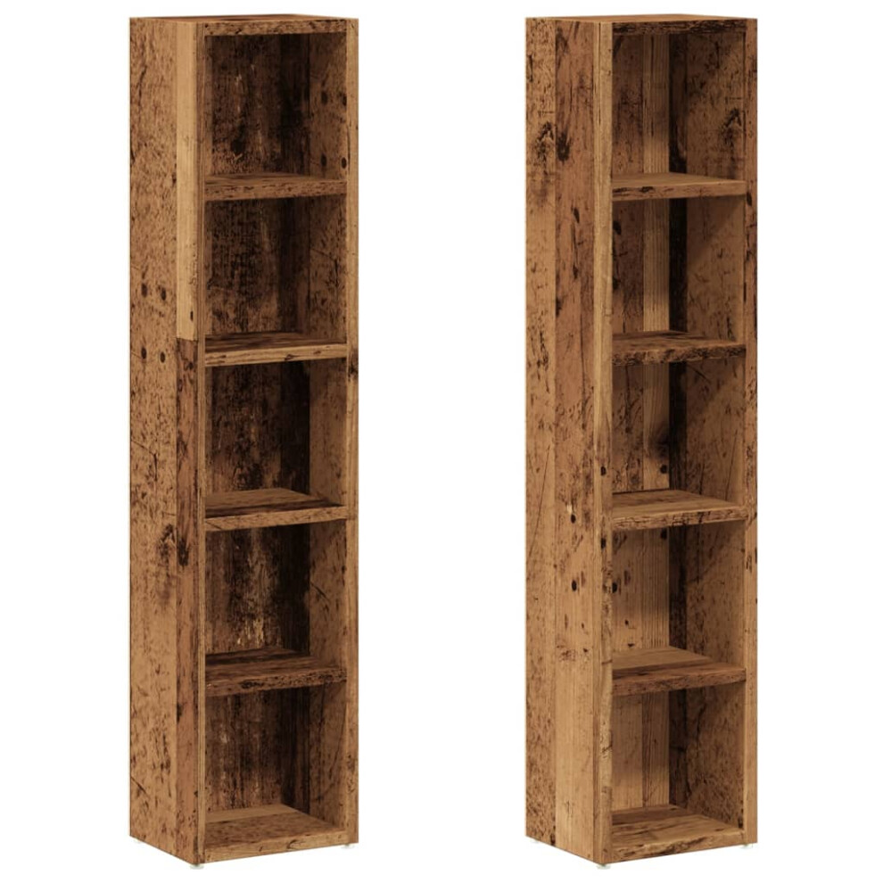 Vidaxl (Old Wood) Cd Cabinet Storage Oraniser Shelf Cabinet Display Shelf Engineered Wood