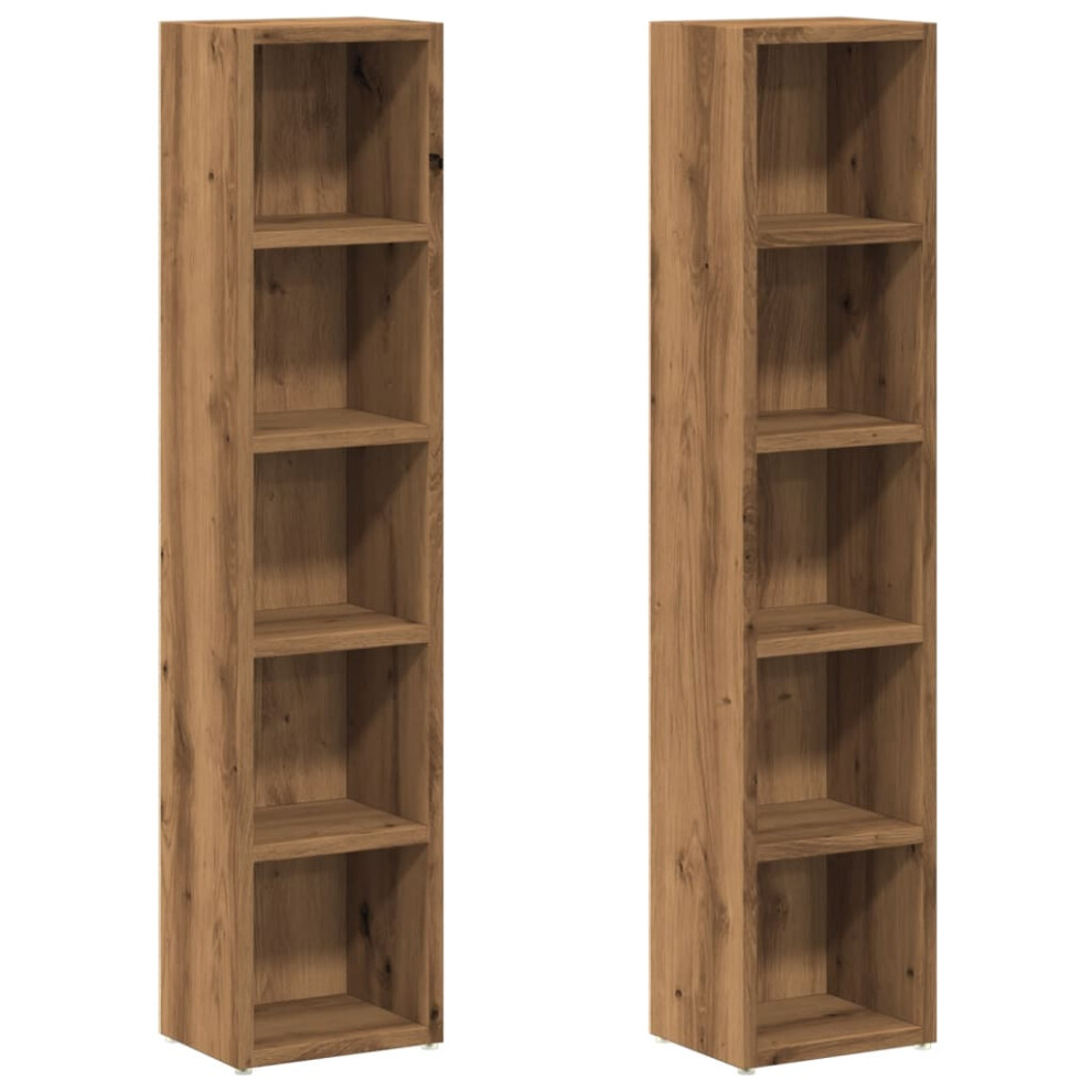 (artisan oak) vidaXL CD Cabinet Storage Oraniser Shelf Cabinet Display Shelf Engineered Wood