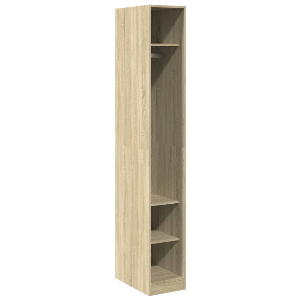 (sonoma oak) vidaXL Wardrobe Clothing Storage Hanger Clothes Cabinet Closet Engineered Wood