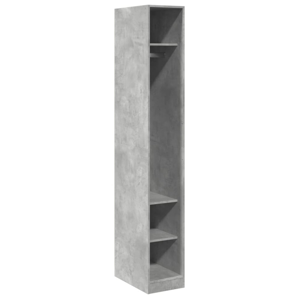Vidaxl (Concrete ) Wardrobe Clothing Storage Hanger Clothes Cabinet Closet Engineered Wood Grey