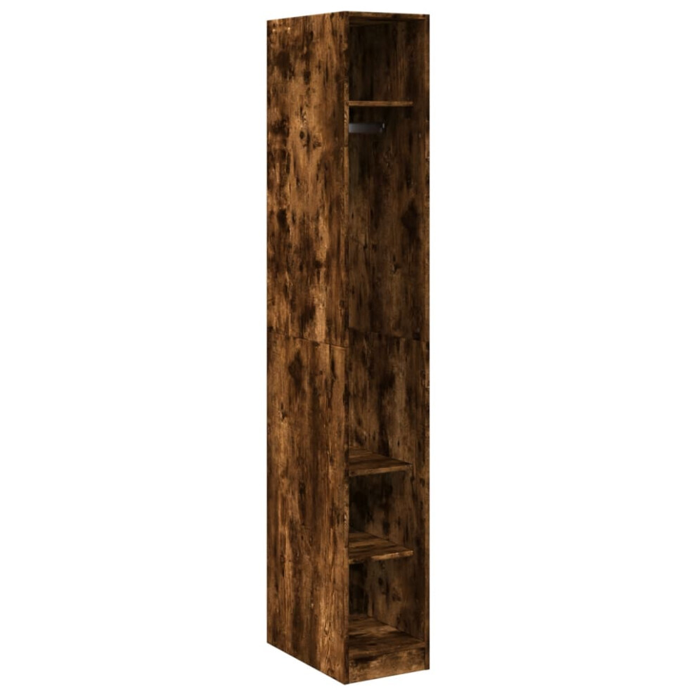 Vidaxl (Smoked Oak) Wardrobe Clothing Storage Hanger Clothes Cabinet Closet Engineered Wood