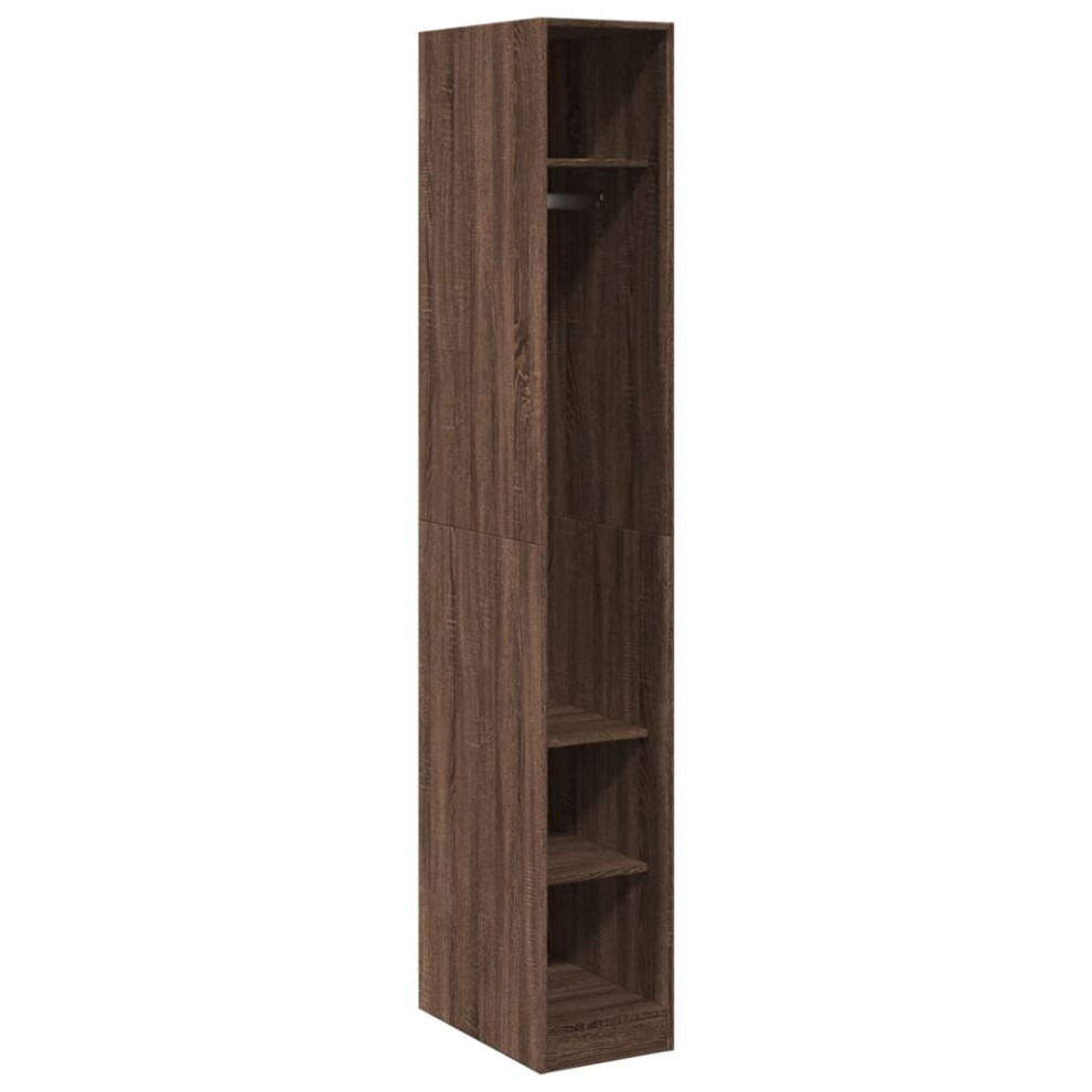 (brown oak) vidaXL Wardrobe Clothing Storage Hanger Clothes Cabinet Closet Engineered Wood