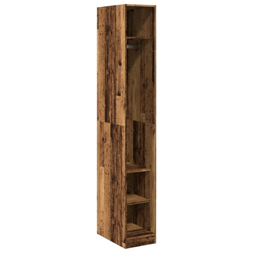 (old wood) vidaXL Wardrobe Clothing Storage Hanger Clothes Cabinet Closet Engineered Wood