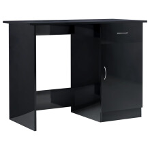(high gloss black) vidaXL Desk Bedroom Office Desk Work Corner Table Study Desk Engineered Wood
