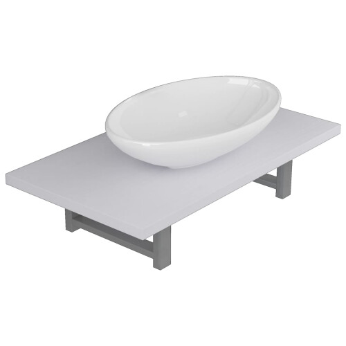 VidaXL vidaXL 2-tlg. Badmöbel-Set Keramik Weiß 1