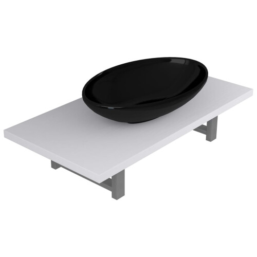 VidaXL vidaXL 2-tlg. Badmöbel-Set Keramik Weiß 1