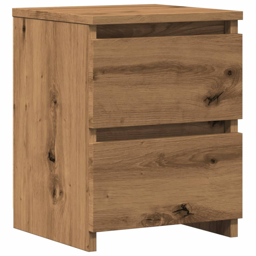 (artisan oak, 1 pcs) vidaXL 1/2x Bedside Cabinet Engineered Wood Nightstand End Table Multi Colour