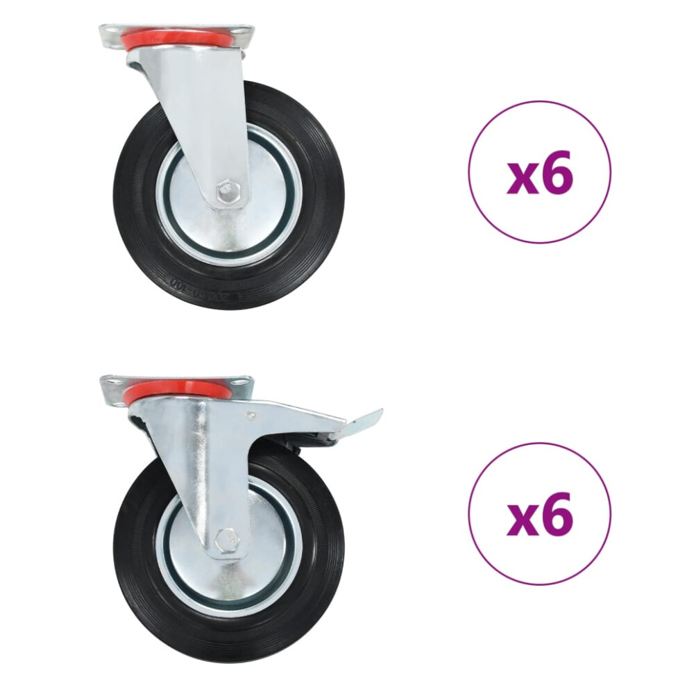 Vidaxl (12 Pcs) Swivel Casters Trolley Moving Wheels Furniture Caster Trolley Caster
