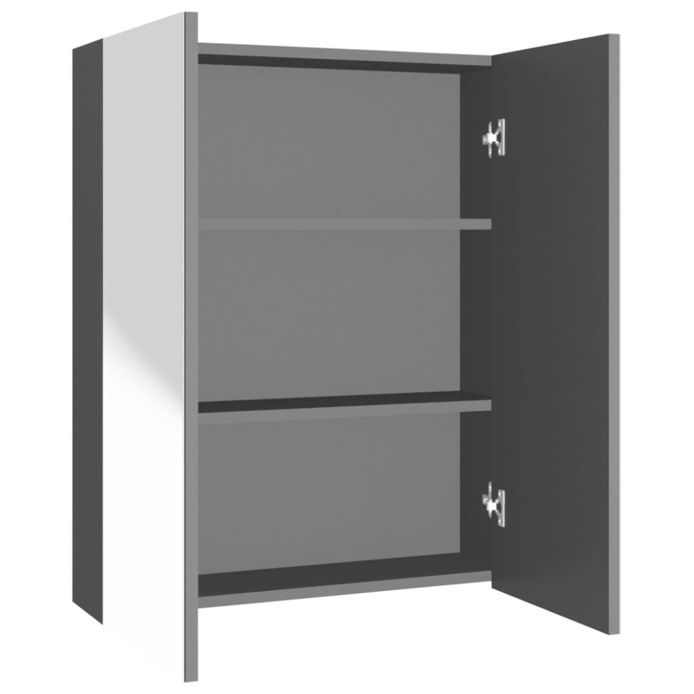 Vidaxl (Anthracite) Bathroom Mirror Cabinet Mdf Home Wall Storage Cabinet Multi Colours