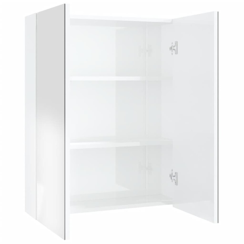 Vidaxl (Shining ) Bathroom Mirror Cabinet Mdf Home Wall Storage Cabinet Multi Colours White