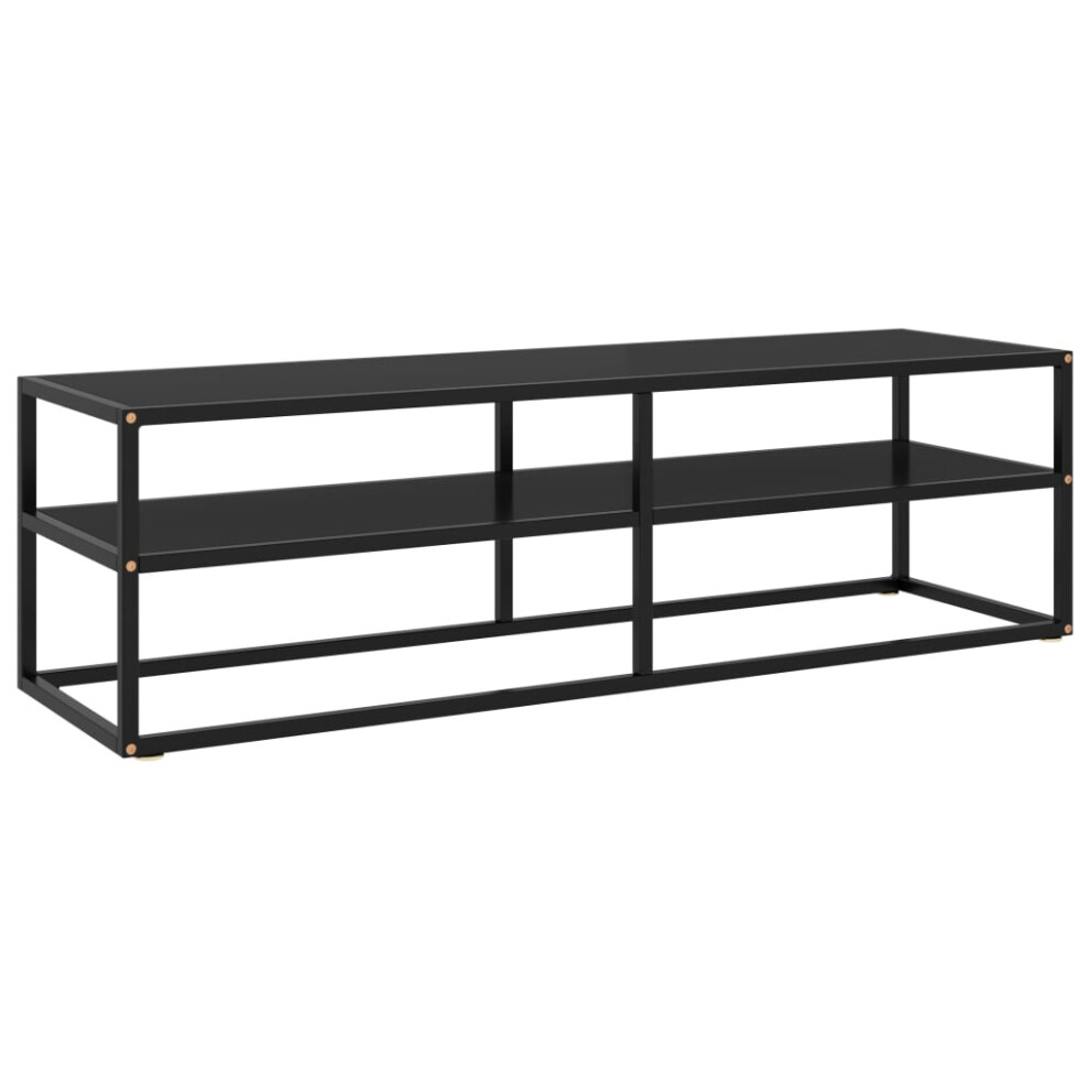 (black, 140 X 40 X 40 cm) vidaXL TV Cabinet With Marble Glass Entertainment Centre TV Stand TV Unit