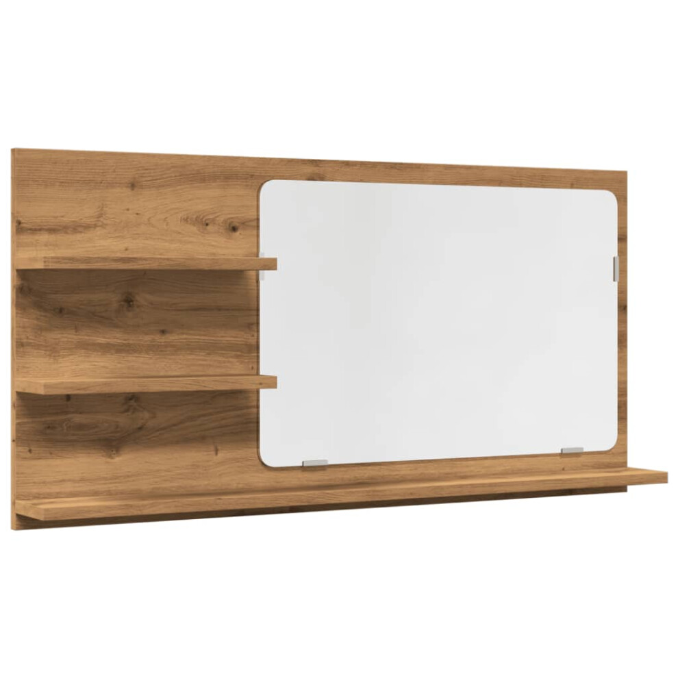 (artisan oak) vidaXL Bathroom Mirror Toilet Mirror Washroom Wall Mirror Engineered Wood