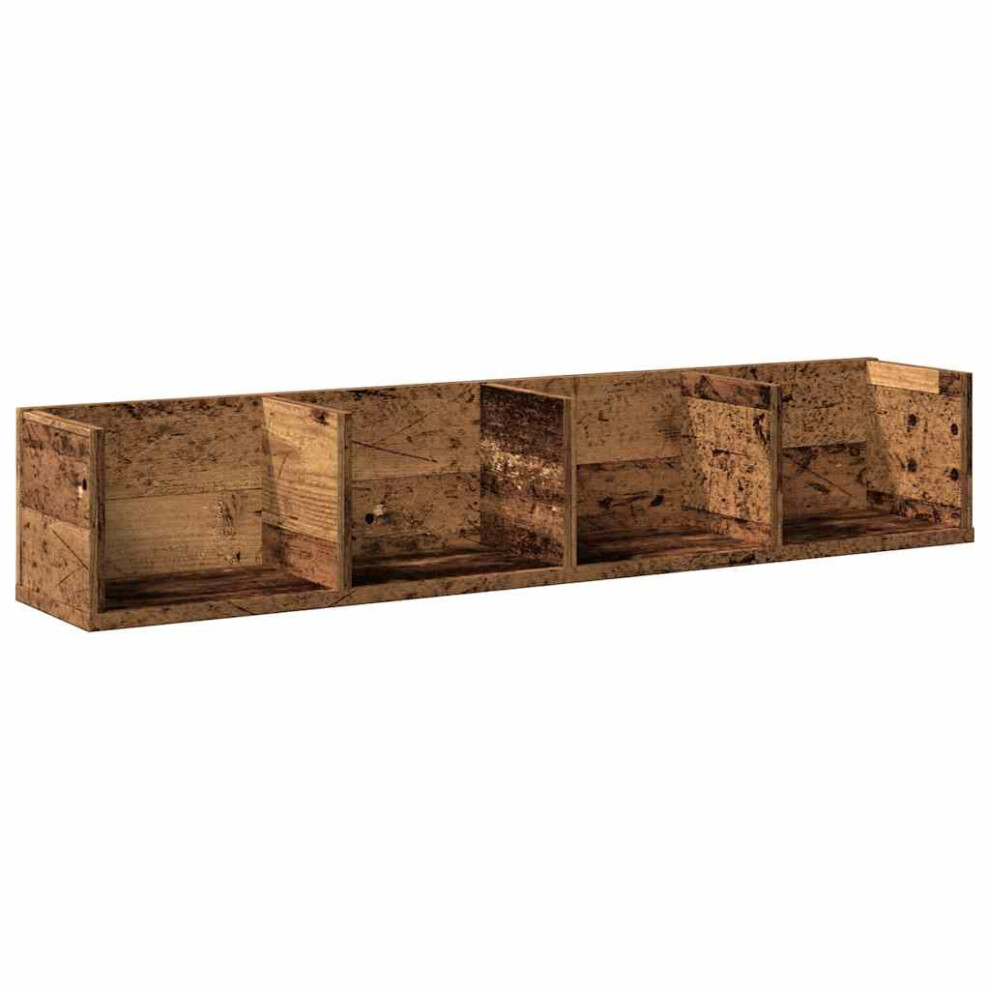 (old wood) vidaXL CD Wall Shelf Living Room Wall Rack Storage Cabinet Engineered Wood