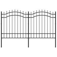 vidaXL Gartenzaun Woerden mit Speerspitze Schwarz 240 x 125 cm Stahl