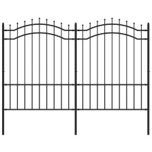 vidaXL Gartenzaun Woerden mit Speerspitze Schwarz 240 x 150 cm Stahl