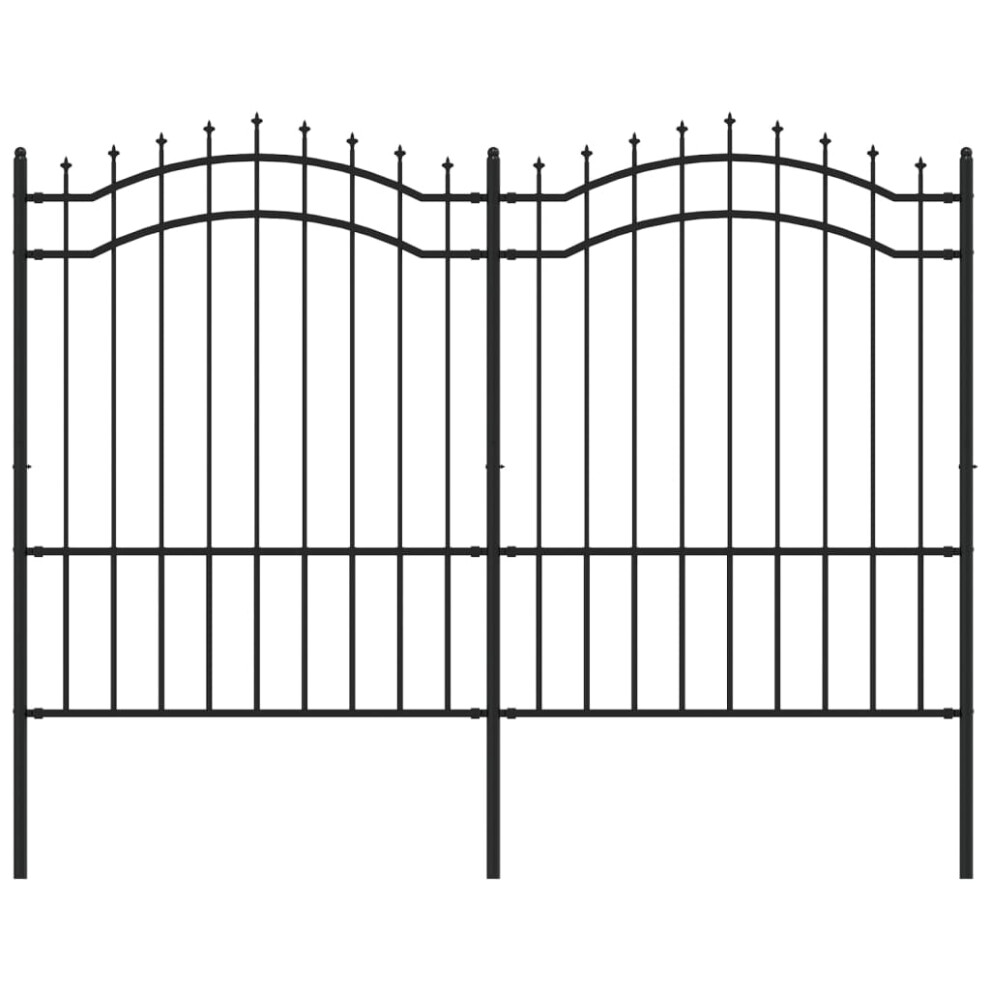 Photos - Other for Repair VidaXL   Garden Fence with Spear Top Black Powder-coated Steel Fence Multi Sizes (190 cm)