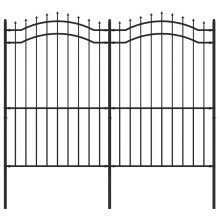 vidaXL Gartenzaun Woerden mit Speerspitze Schwarz 240 x 175 cm Stahl