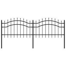 vidaXL Gartenzaun Woerden mit Speerspitze Schwarz 240 x 75 cm Stahl