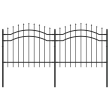vidaXL Gartenzaun Woerden mit Speerspitze Schwarz 240 x 100 cm Stahl
