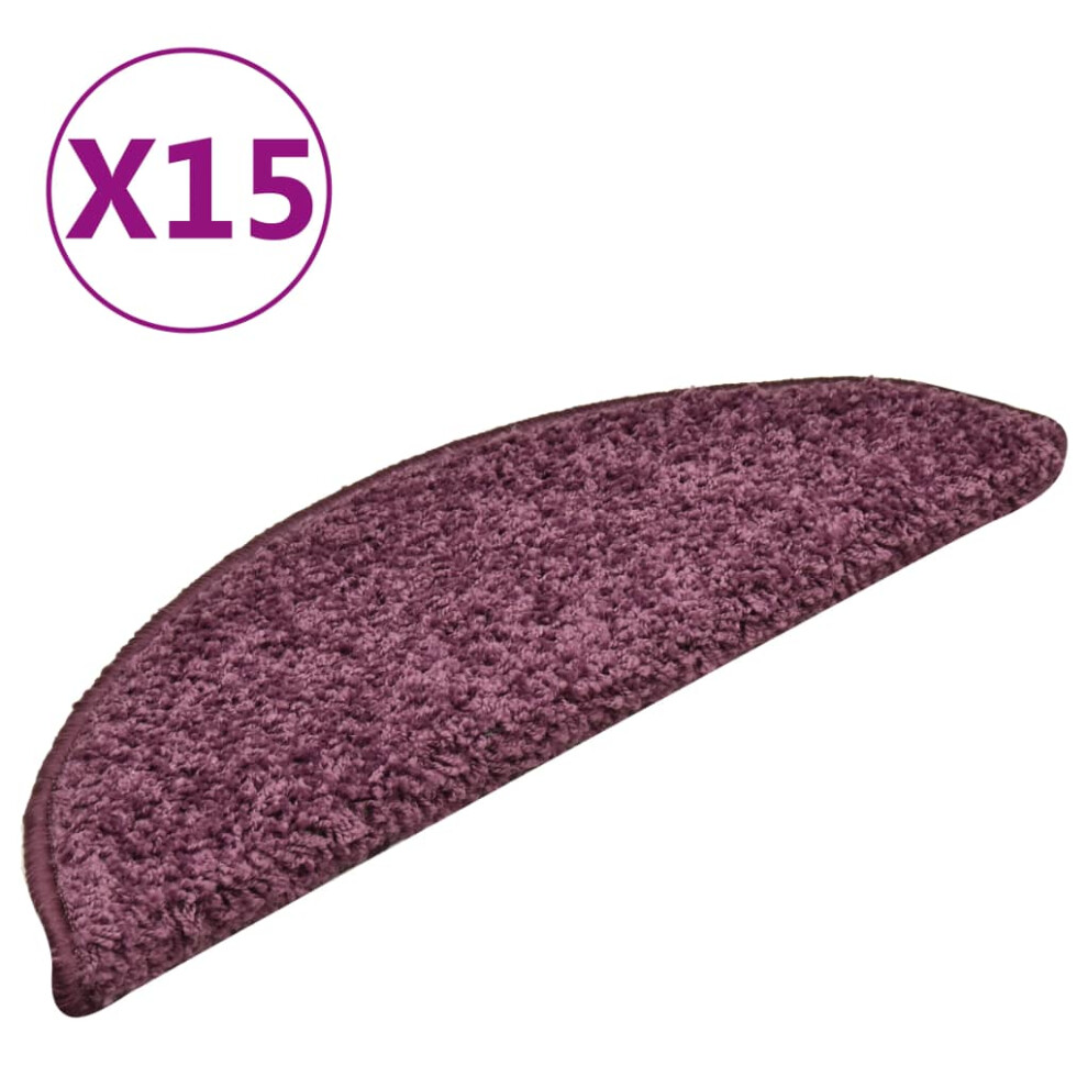 (dark purple, 56 x 17 x 3 cm/ 15 pcs) vidaXL Stair Mats Home Decorative Stair Step Rug Carpet Protector Tread Mat