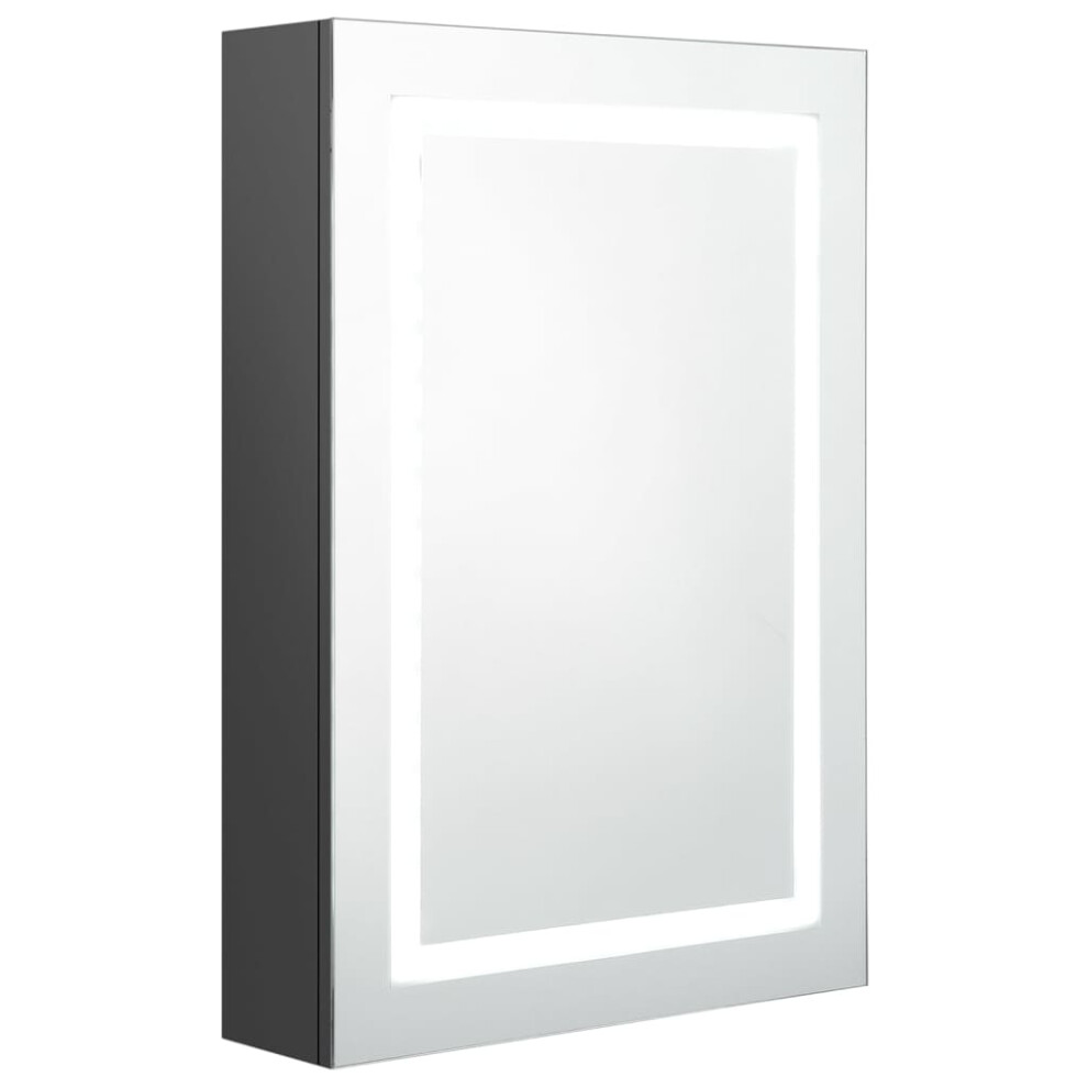 Vidaxl (Grey) Led Bathroom Mirror Cabinet Washroom Wall Cabinet Storage Vanity Unit