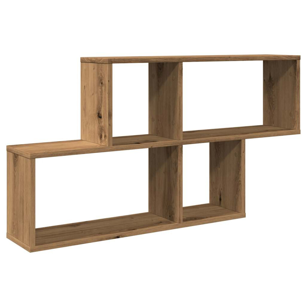 Vidaxl (Artisan Oak) Wall Shelf Wall-Mounted Shelf Storage Display Rack Engineered Wood
