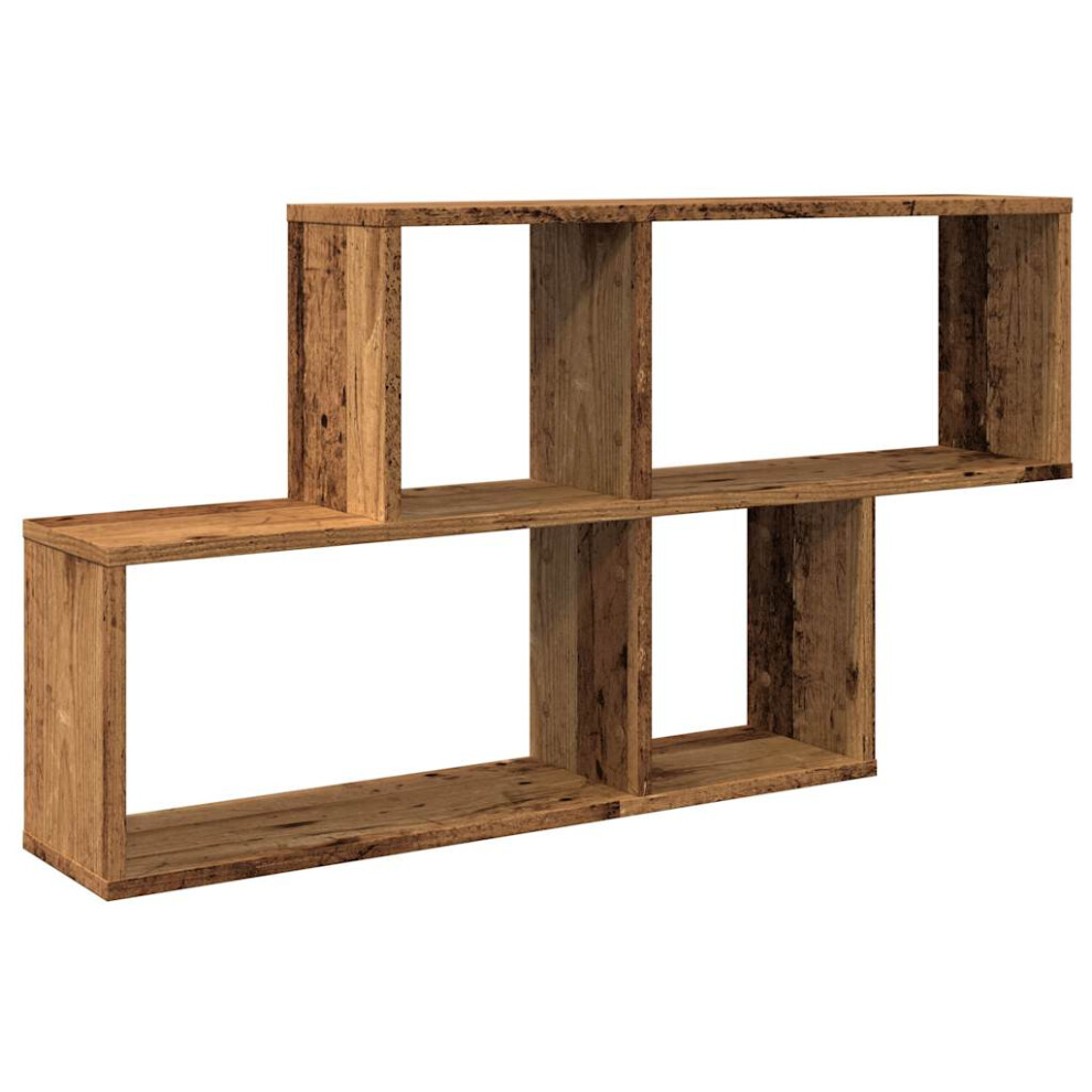 (old wood) vidaXL Wall Shelf Wall-Mounted Shelf Storage Display Rack Engineered Wood