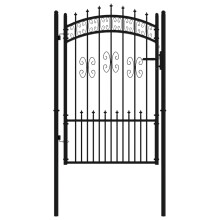 (103 x 200 cm) vidaXL Fence Gate with Spear Top Black Powder-coated Steel Fence Multi Sizes