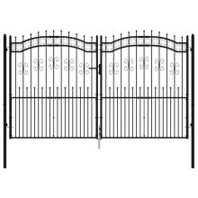 vidaXL Gartentor KAMPEN mit Speerspitze Schwarz 302 x 172 cm Stahl