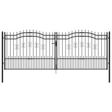 vidaXL Gartentor KAMPEN mit Speerspitze Schwarz 394,5 x 150 cm Stahl