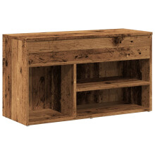 (old wood) vidaXL Shoe Bench Hallway Bench Seat Shoe Organiser Shoe Rack Engineered Wood