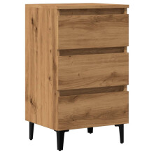 (artisan oak) vidaXL Bed Cabinets with Metal Legs Nightstand Side Table Storage Bed Table