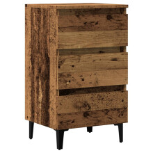 (old wood) vidaXL Bed Cabinets with Metal Legs Nightstand Side Table Storage Bed Table