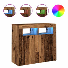 (old wood, 80 x 35 x 75 cm) vidaXL Sideboard with LED Lights Storage Cupboard Cabinet Buffet Highboard