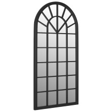 (black) vidaXL Garden Mirror Iron for Outdoor Use Hanging Wall Mirror Black/Sand