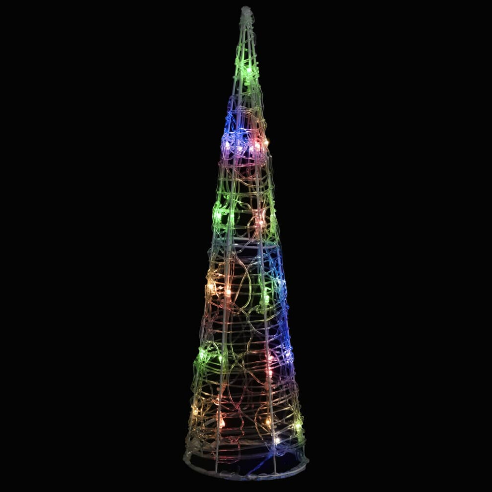 (multicolour, 60 cm) vidaXL Acrylic Decorative Pyramid LED Light Cone Multi Colours Multi Sizes