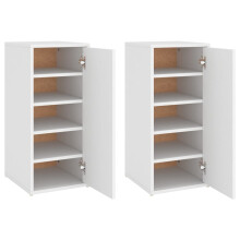 (white, 2 pcs) vidaXL Shoe Cabinet Shoe Storage Rack Organiser Shoe Cupboard Engineered Wood