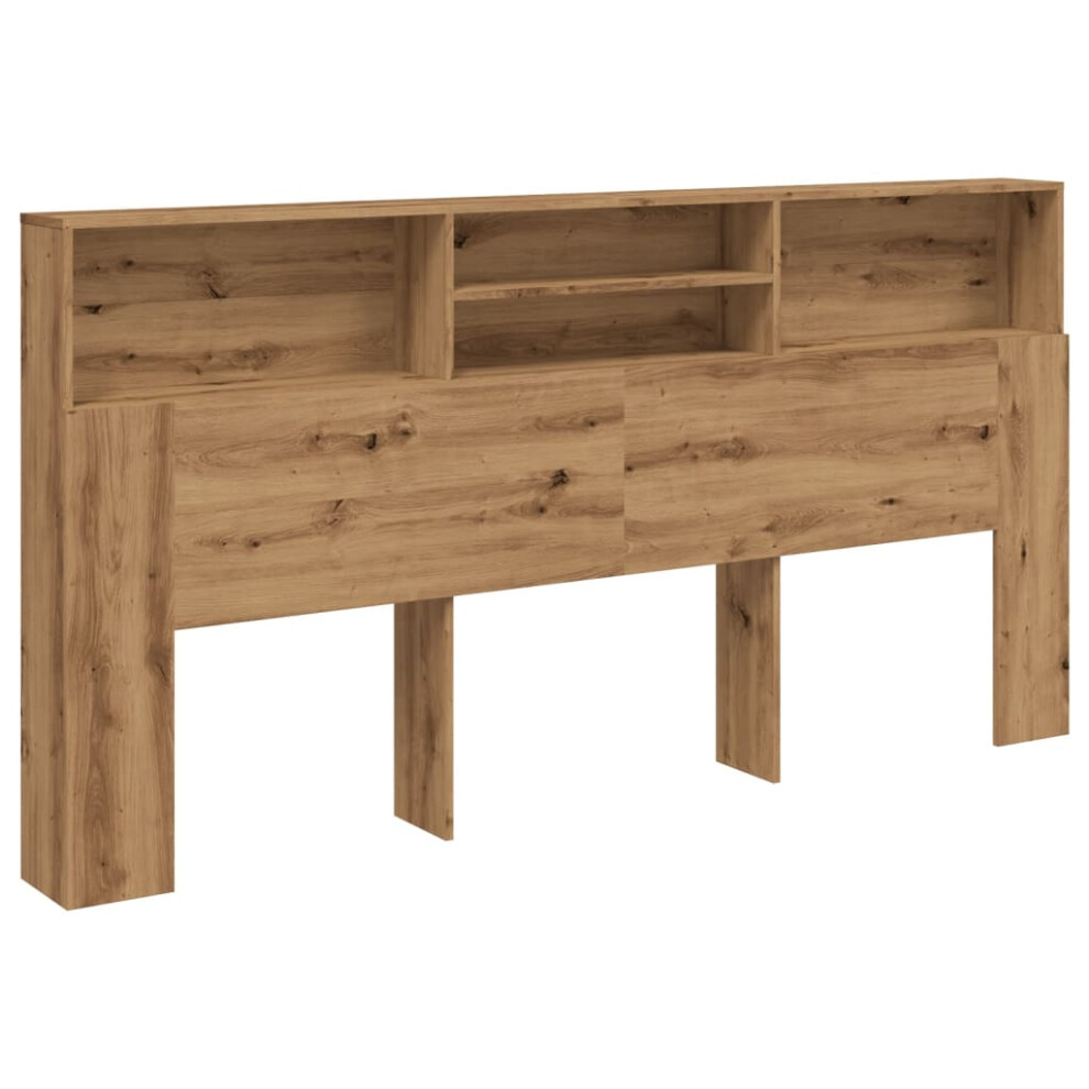 Vidaxl (Artisan Oak) Headboard Cabinet Bedroom Bookcase Headboard Furniture Multi Colours Brown