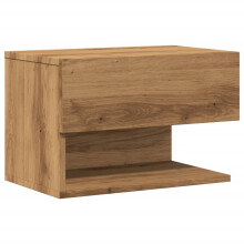 (artisian oak, 1 pcs) vidaXL Wall Bedside Cabinet Floating Nightstand Bedside Unit Hanging Cabinet