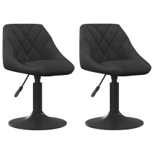 (black) vidaXL Swivel Dining Chairs Computer Chair Office Swivel Stool 2 pcs Velvet