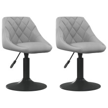 (light grey) vidaXL Swivel Dining Chairs Computer Chair Office Swivel Stool 2 pcs Velvet